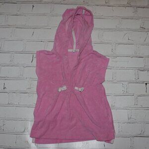 🌊🩷Baby Gap Hooded Swim Cover-Up – 2Y · Pink Terry · Bow Detail